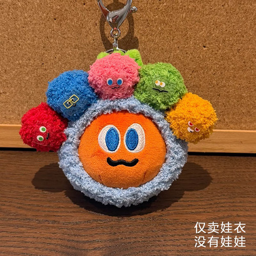 蓝色五球卜卜娃衣钩织衣服