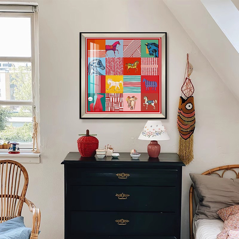 中古风入户玄关装饰画小众艺术丝巾挂画轻奢高级感主卧室床头壁画,家居饰品,现代装饰画,淘宝优惠券,粉丝福利购,淘宝优惠卷