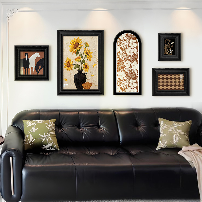 法式复古软装高级感客厅挂画油画