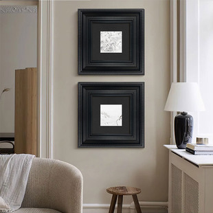 黑白摄影作品挂画法式中古软装卧室床头装饰画高级感酒店民宿壁画