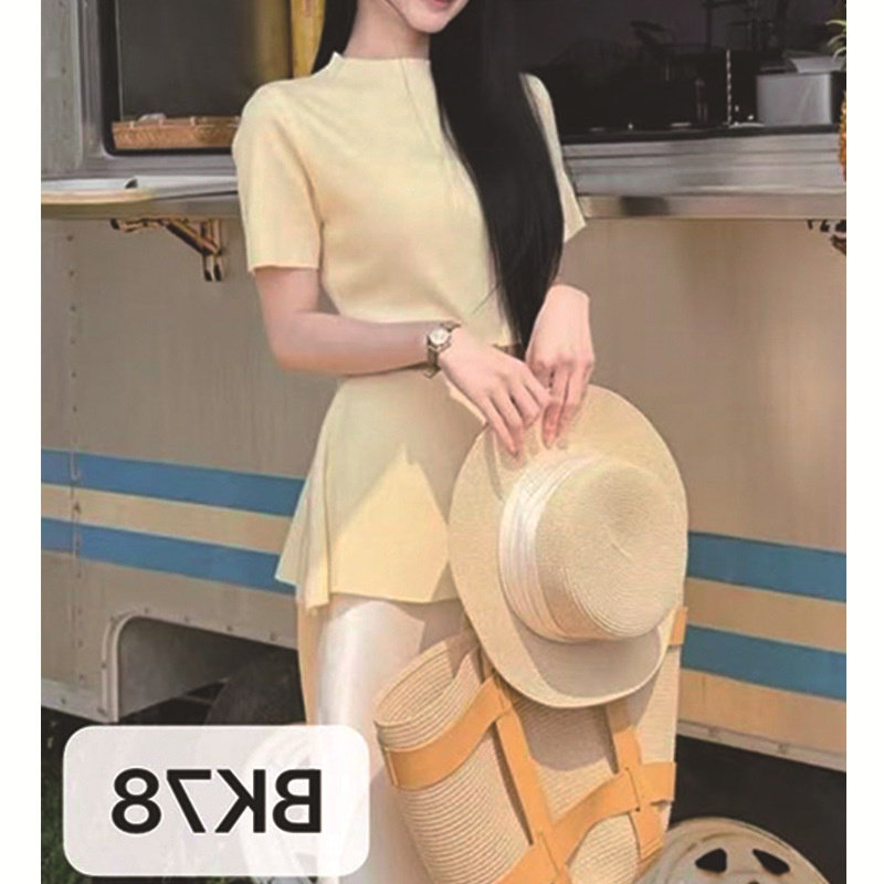 韩版中长款宽松套头毛针织衫女夏季新款慵懒风显瘦百搭打底衫上衣