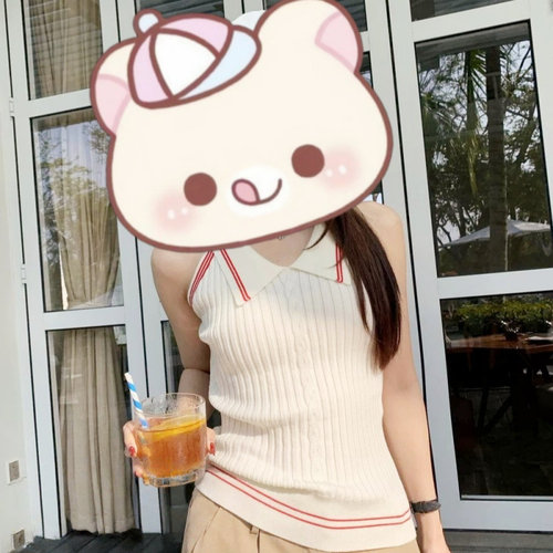 韩版设计感气质简约针织背心女夏