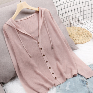 镂空衫 2025新款 外套女连帽上衣冰丝毛衣薄款 针织开衫 防晒外搭 夏季