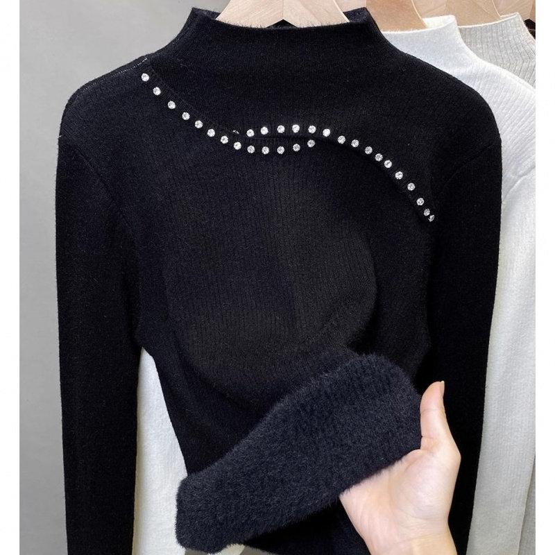 【现货】钉珠毛衣女秋冬宽松加绒