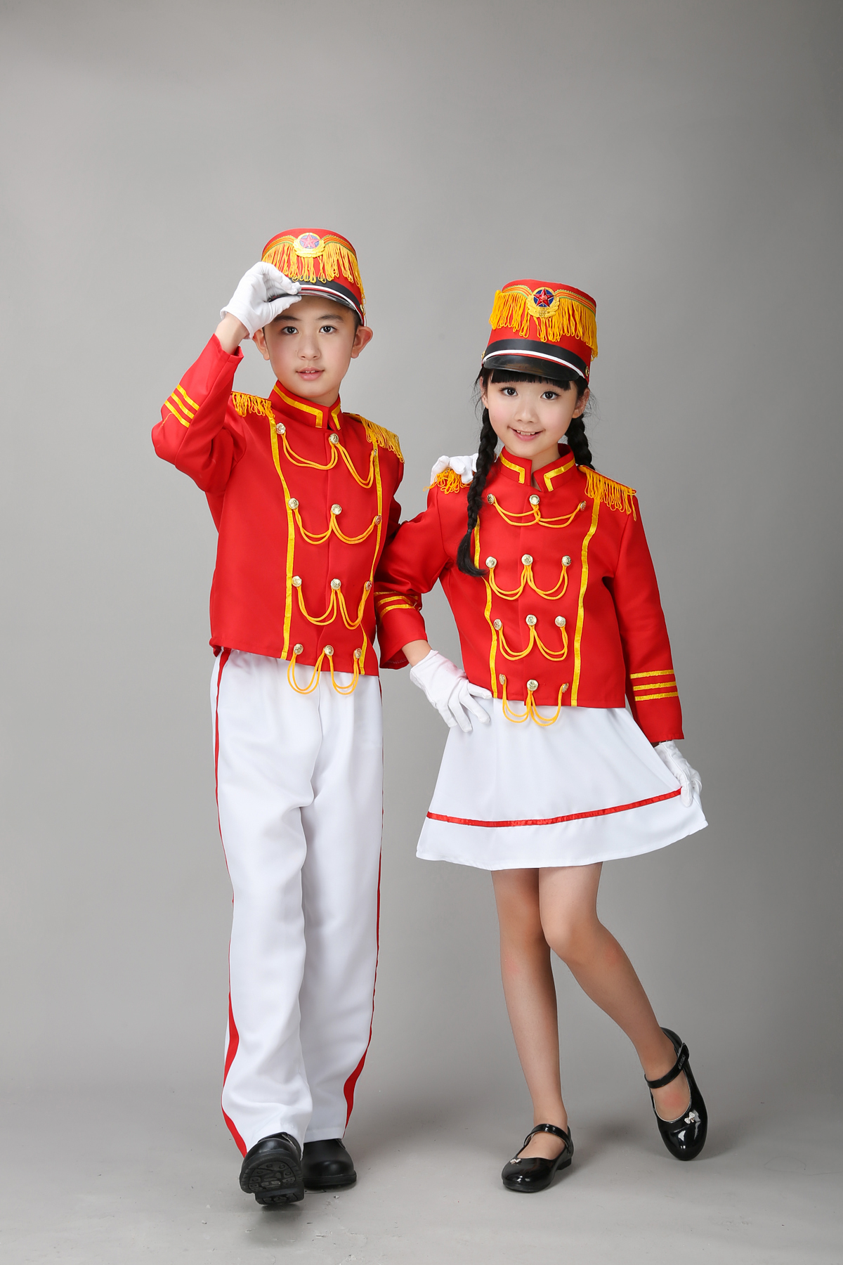 新款儿童鼓号队服装中小学生鼓乐队管乐队仪仗队表演服幼儿升护旗