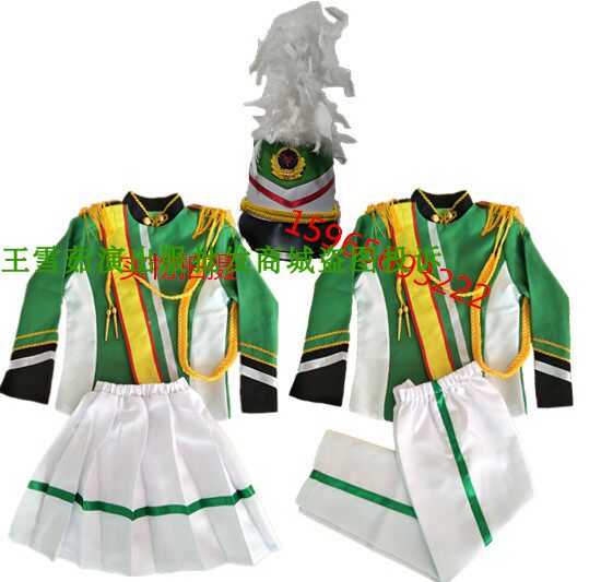 新款包邮中小学生鼓号队服升旗qi手服装仪仗队服装鼓乐队演出服装