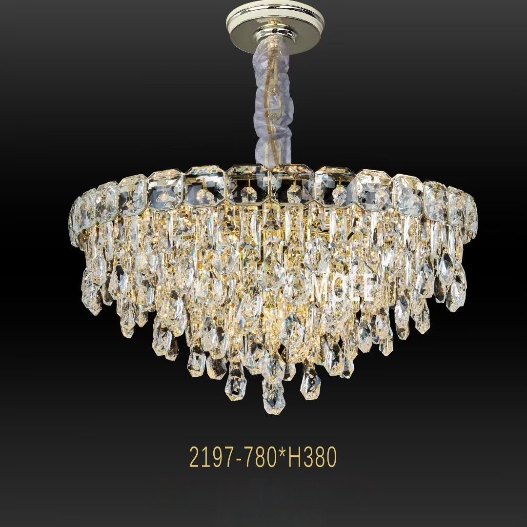 高定全水晶现代轻奢客餐厅吊灯