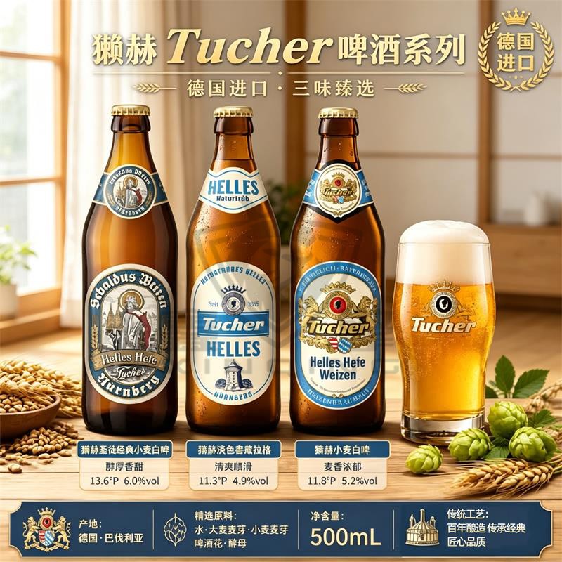 德国原装进口啤酒獭赫淡爽小麦白啤500ml瓶装啤酒