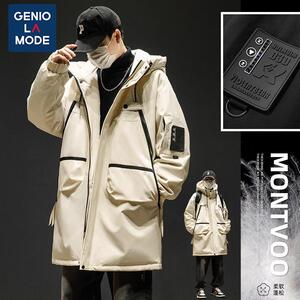 森马集团GENIOLAMODE冬季中长款羽绒服男士户外工装加厚保暖外套