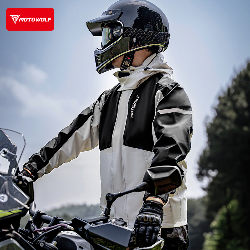 摩多狼摩托车雨衣雨裤分体雨服
