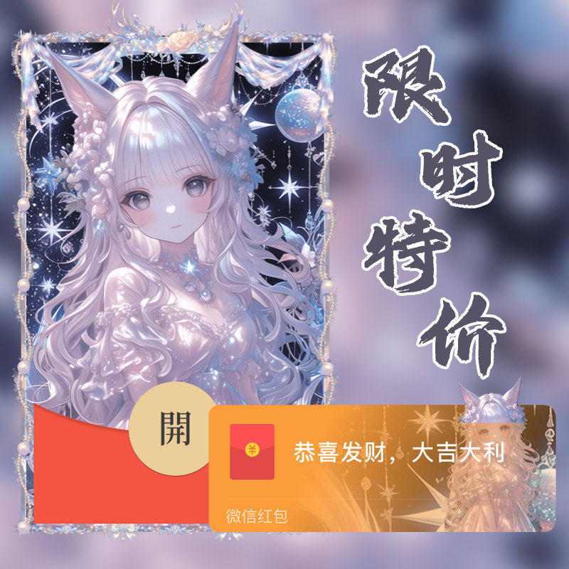 星光妲己微信红包封面二次元女生王者荣耀红包皮肤妲己vx动态异形
