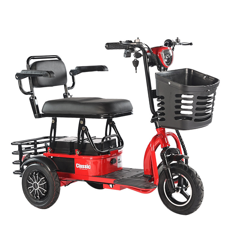 老年代步车双人款折叠电动三轮老人家用小型代步车折叠新品