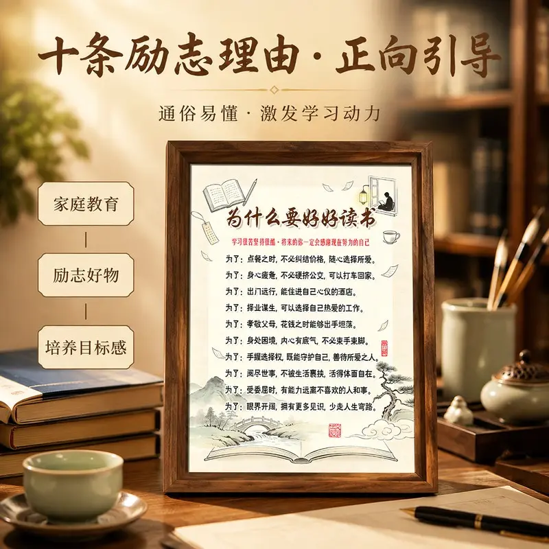 高端加厚款为什么要好好读书摆台