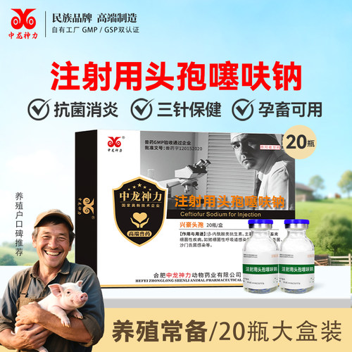 中龙神力头孢噻呋钠兽用猪药