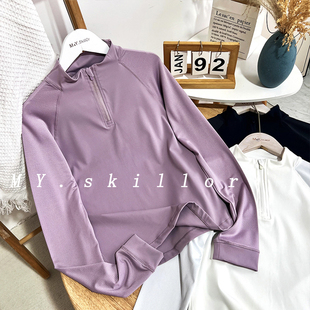 入股不亏女士高尔夫立领半拉链衫速干修身显瘦跑步训练瑜伽服春夏