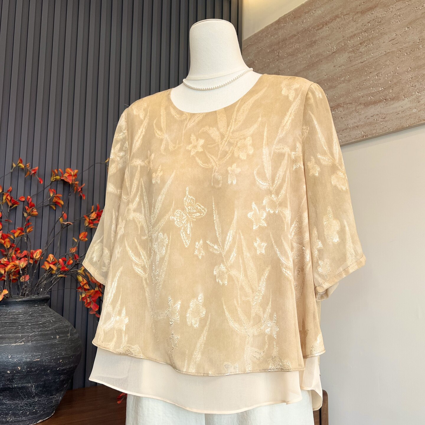 时尚洋气新款妈妈装夏季圆领短袖雪纺上衣小衫中老年女士遮肉T恤