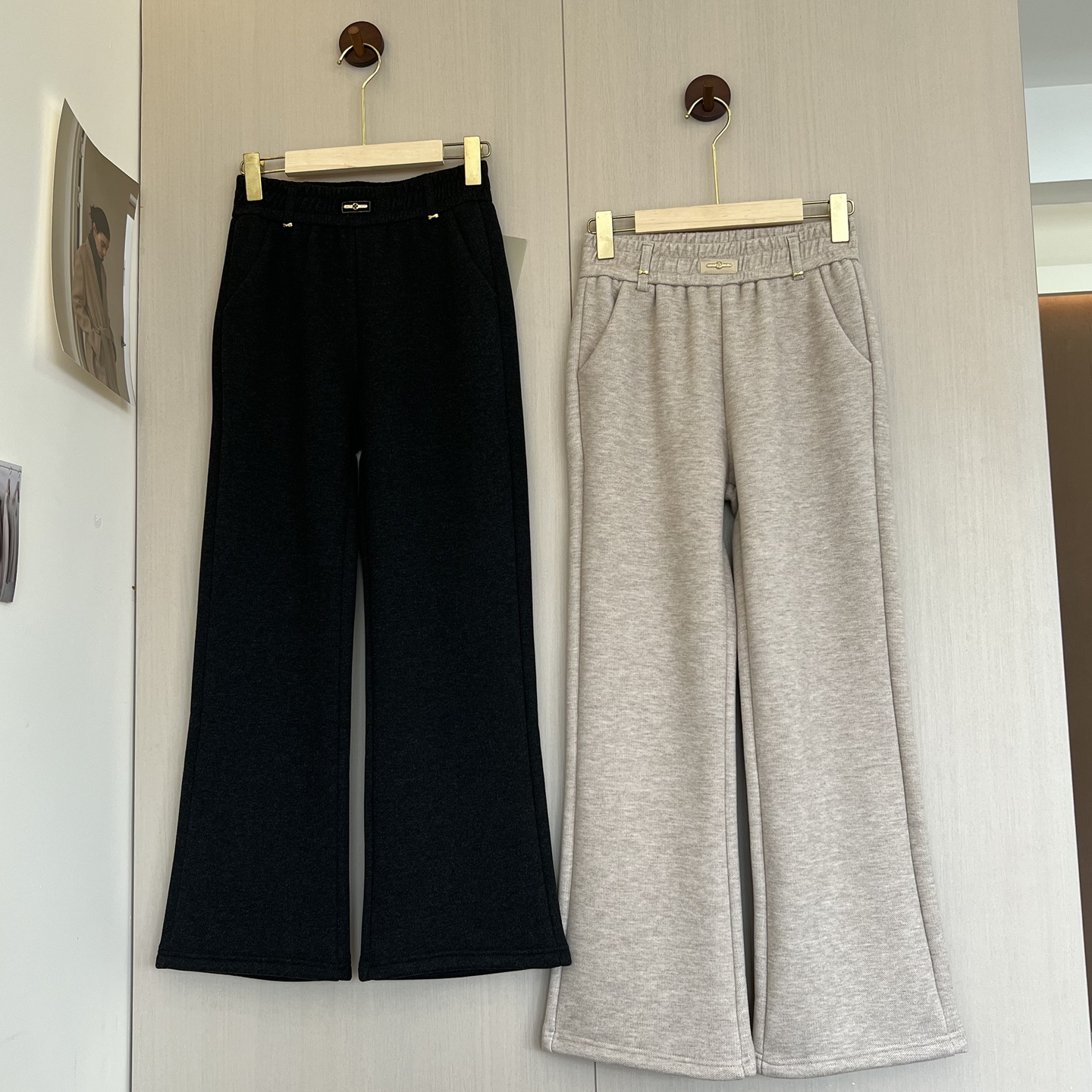 新款妈妈装秋冬季加厚加绒直筒裤