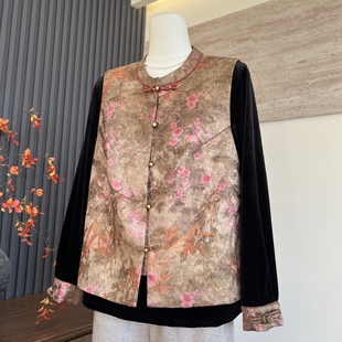 新中式妈妈装新款春季马甲内搭上衣中老年女气质国风气质百搭套装