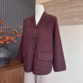 上衣中老年女大气V领大码 时尚 外套 针织开衫 中长款 洋气妈妈装 秋季