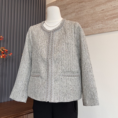 新款秋季妈妈长袖时尚小香风开衫