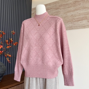 时尚气质新款妈妈装秋冬季针织厚款中领内搭上衣中老年女百搭毛衣