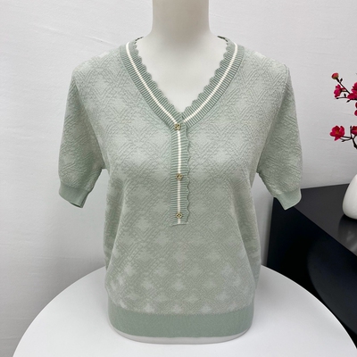 妈妈夏装冰丝短袖T恤时尚