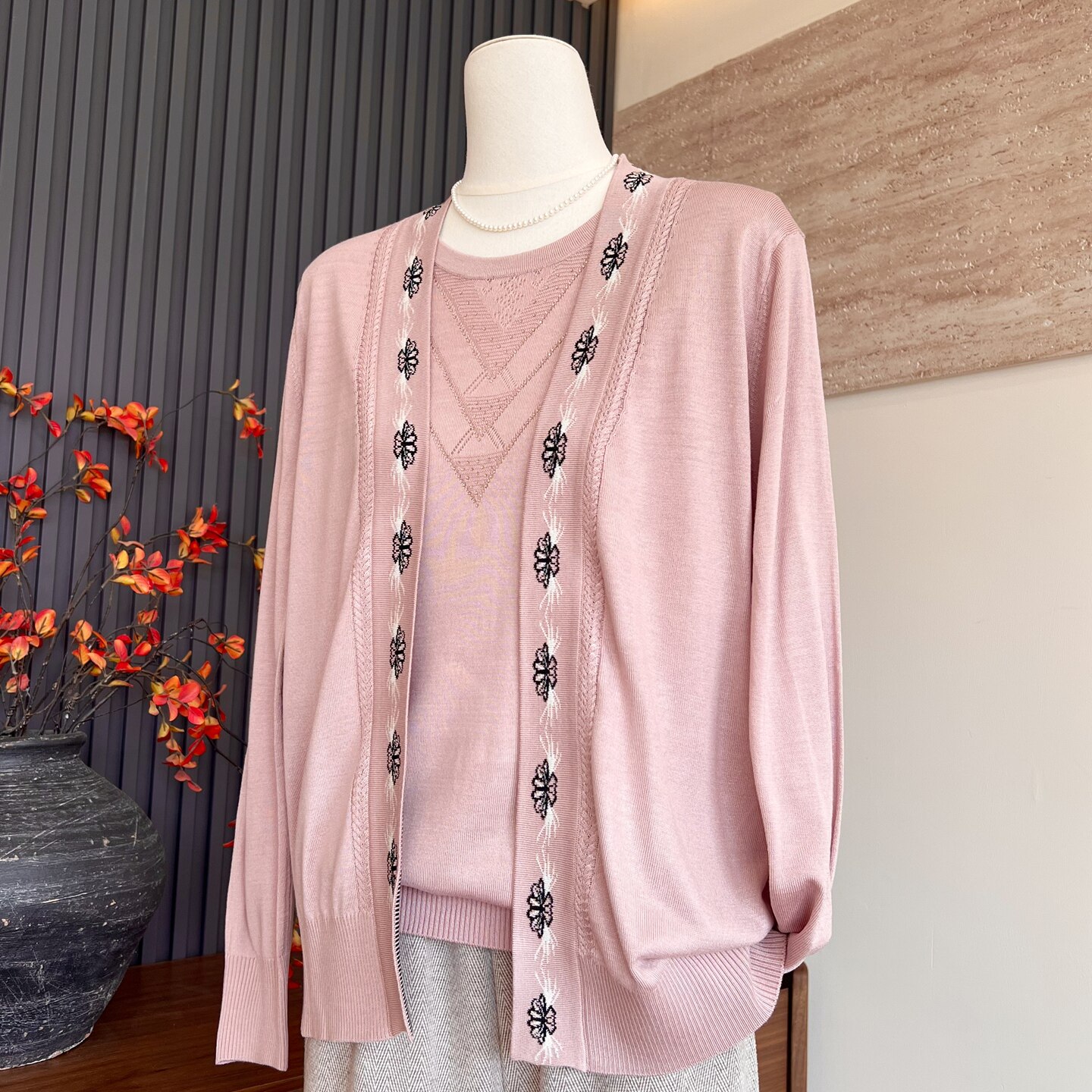 时尚洋气新款妈妈装春夏季圆领短袖T恤上衣中老年女士开衫两件套