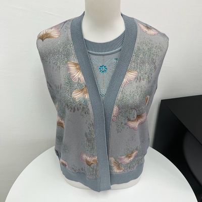 妈妈春秋减龄洋气长袖开衫两件套