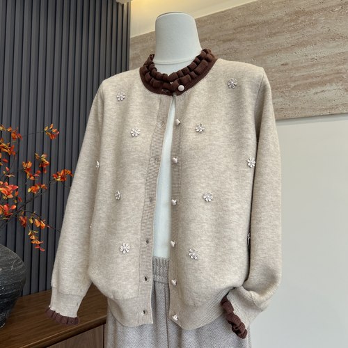 洋气妈妈装冬季针织开衫加厚