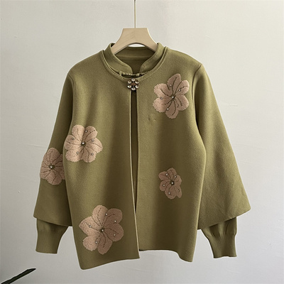 妈妈秋冬装新款针织开衫两件套