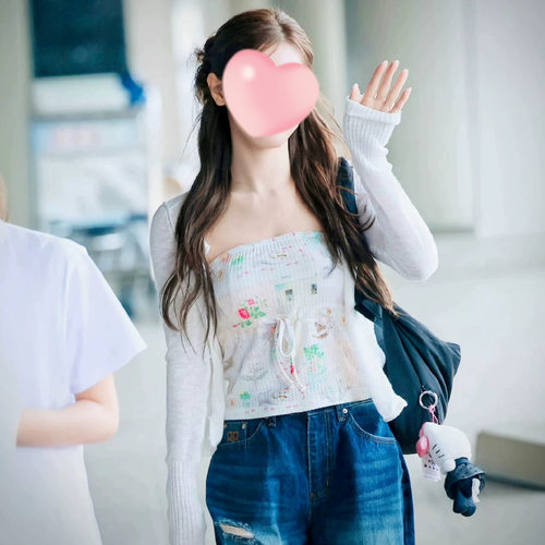 韩系甜美碎花印花抹胸女夏季系带针织背心少女风上衣