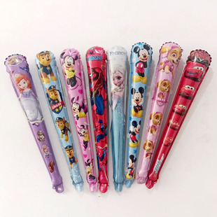 圣诞元旦节活动卡通打击铝膜气球长款蜘蛛侠汽车爱莎生日手持棒