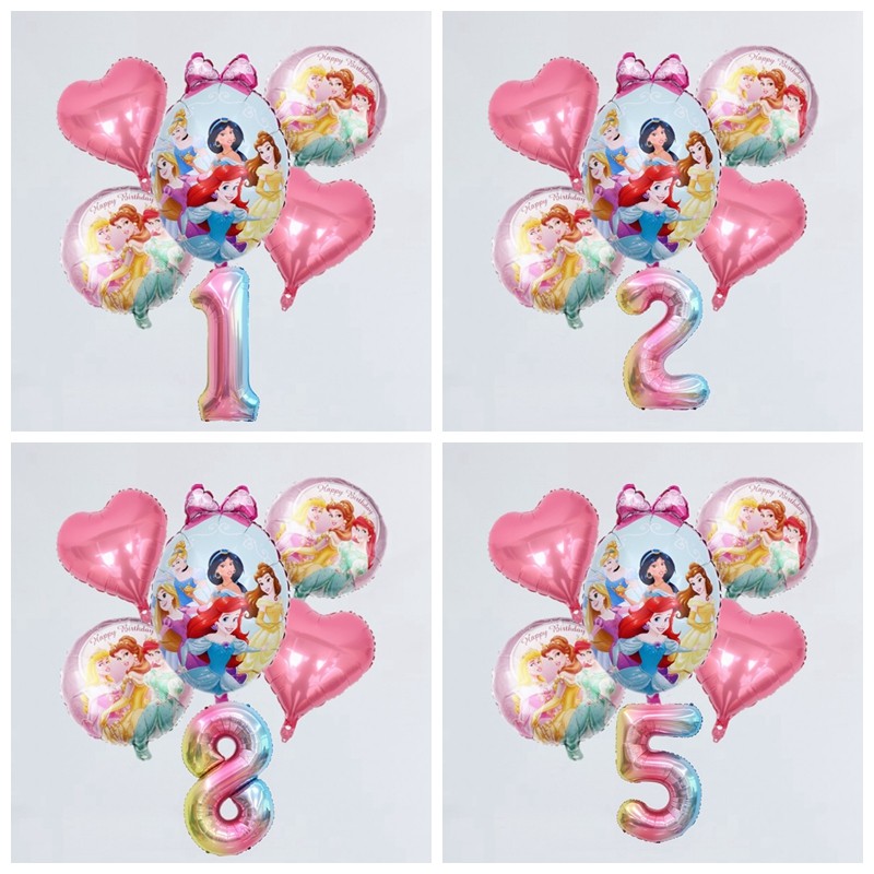 32寸渐变粉色数字卡通异性椭圆形公主组合圆气球女孩户外周岁生日,节庆用品/礼品,气球,淘宝优惠券,粉丝福利购,淘宝优惠卷