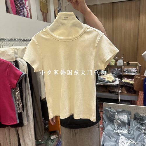一件包邮 小夕韩国东大门代购 EEE26夏女装新品纯色简约短袖 T恤