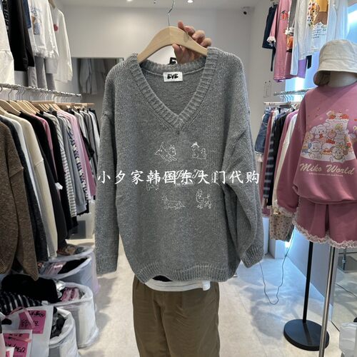 一件包邮 小夕韩国东大门代 EVE 26秋季女装新款时尚百搭针织衫
