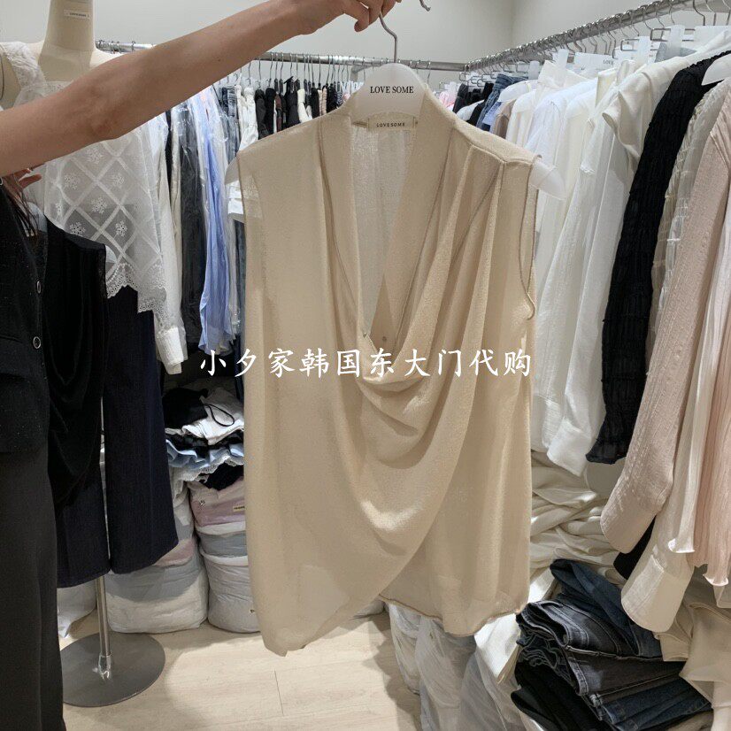一件包邮 小夕韩国东大门代购LOVE SOME26夏女装新品衬衫吊带上衣