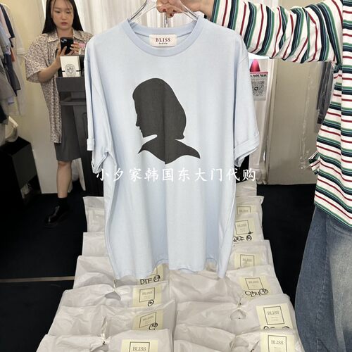 一件包邮 小夕韩国东大门代购 BLISS26夏女装新品韩系宽松短袖T恤