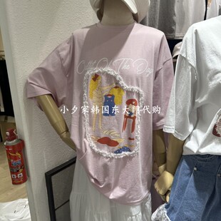 一件包邮 小夕韩国东大门代购 EVE26夏季新品女装圆领卡通短袖T恤