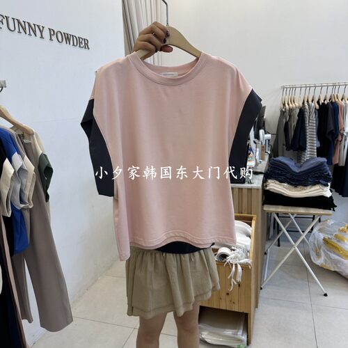 一件包邮 小夕韩国东大门代购 FUNNY POWDER26夏款女装新 短袖T恤