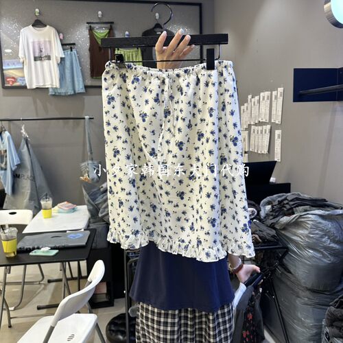 一件包邮 小夕韩国东大门代购 CREDITO26夏款新品女装碎花半身裙