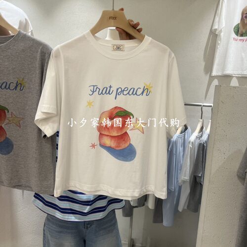 一件包邮 小夕韩国东大门代购FIZZ 26夏女装新品圆领纯色短袖 T恤