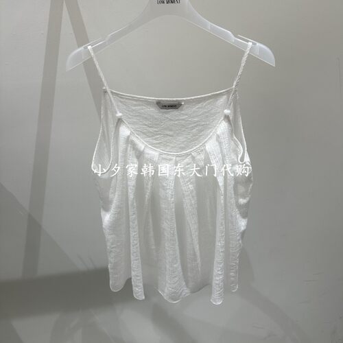 一件包邮 小夕韩国东大门代购LOW MOMENT 26夏款女装褶皱吊带背心