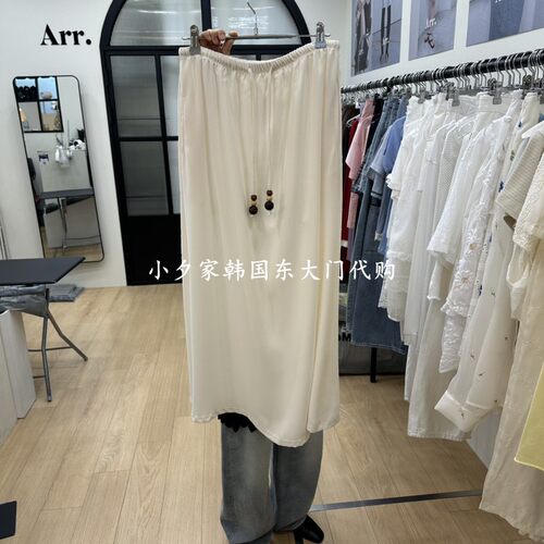 一件包邮 小夕韩国东大门代购 ARR26夏款新品女收腰抽绳直筒长裙