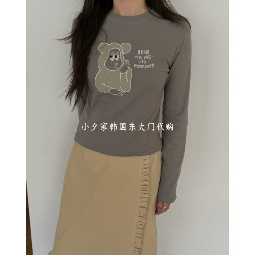 一件包邮 小夕韩国东大门代购PEBBLE26年秋季女装新款时尚长袖T恤