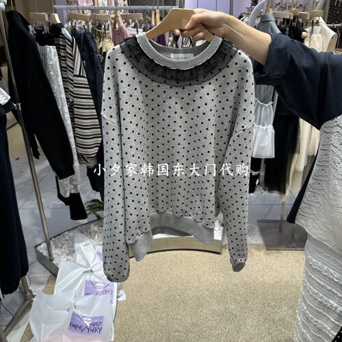 一件包邮 小夕韩国东大门代购VIRUS  26秋季女装时尚百搭波点卫衣