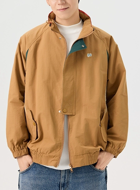 WANLEGETU日系连帽夹克衫男士户外时尚外套撞色山系潮牌长袖帽衫