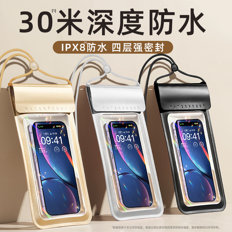 터치스크린이 포함된 방수 휴대폰 가방 수영 다이빙 래프팅 수납 공간 투명한 홀터넥 넥 카메라 폰 케이스 1947
