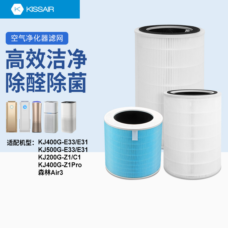 适配美的空气净化器滤芯KJ400G/500G-E33/E31/森林air3滤网F1217图片
