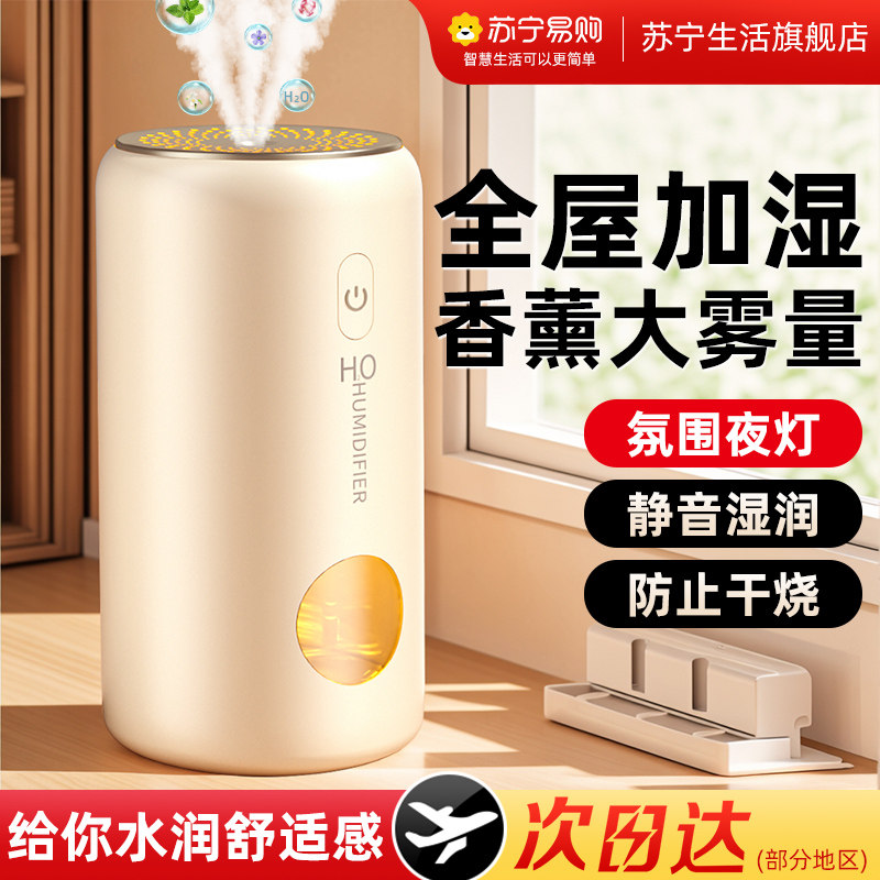 加湿器家用静音卧室小型大喷雾容量空气净化桌面喷雾车载香薰2286