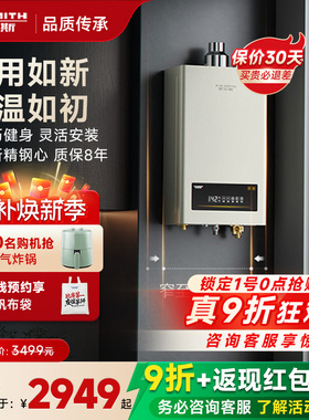 【新品TM5升级】AO史密斯家用小精钢燃气热水器13/16升EC3恒温